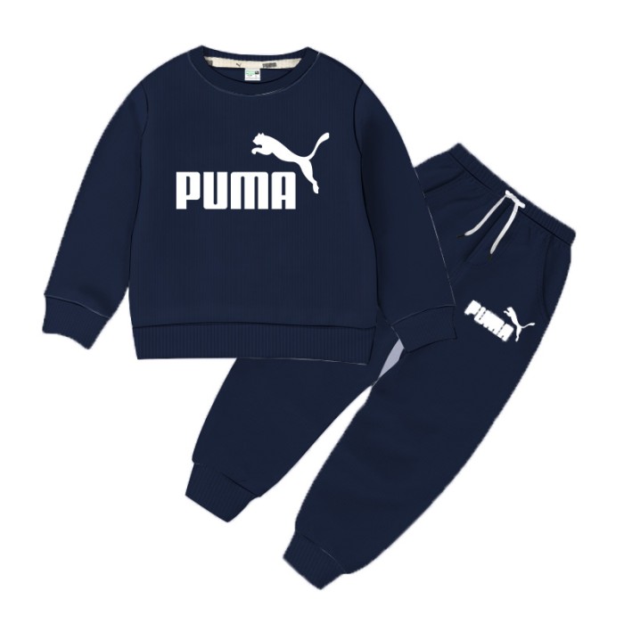 Baby Full Sleeve Sweat Shirt and Trouser Set-Puma Black Color | at Sonamoni BD