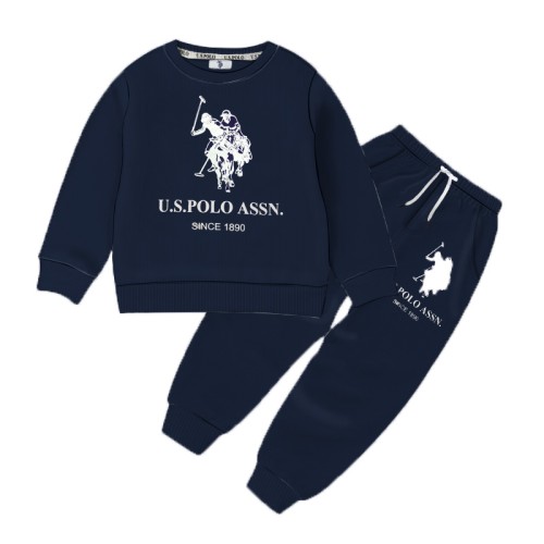 Baby Full Sleeve Sweat Shirt and Trouser Set-U.S Polo Navy Blue Color | at Sonamoni BD