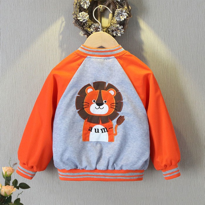 Baby Jacket Tailing Lion Coat- Orange Color | at Sonamoni BD