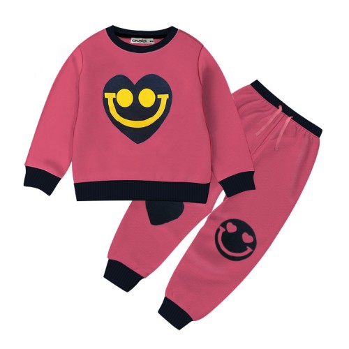 Baby Love Printed Full Sleeve Sweat Shirt and Trouser Set- Pink Color | at Sonamoni BD
