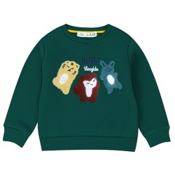 Baby Sweat Shirt Embroidery Work- Green Color