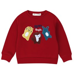 Baby Sweat Shirt Embroidery Work- Red Color