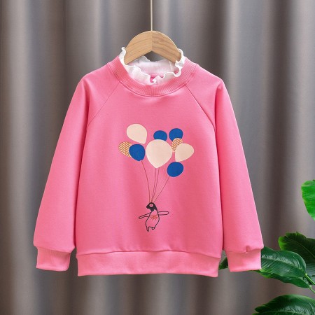 Girls Lace Balloon Sweat Shirt-Pink Color | at Sonamoni BD