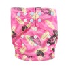 Leaf Printed Washable and Reusable Cloth Diaper with 1 Pad - Pink Color