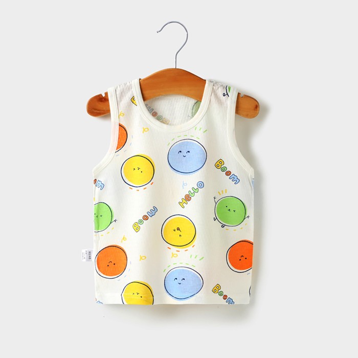 Baby Summer Vest Printed - White