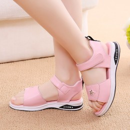 Girls soft bottom princess sandals-Star Light Pink