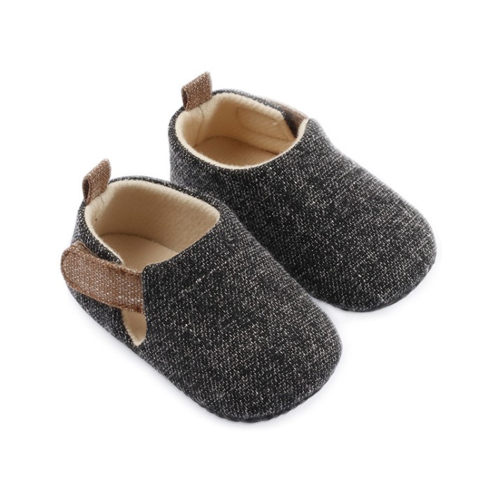 Baby fashion linen shoes -Black