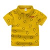 Boys Cotton Half sleeves  Polo T-Shirt Smile Printed - Yellow Color