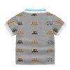 Boys  Cotton Polo T-Shirt  Car Printed - Gray Color