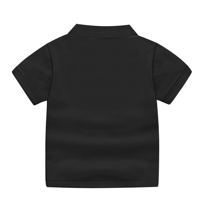 Boys Cotton Polo T-Shirt - Solid Black Color