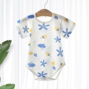 Baby Cotton Short Sleeve Triangle Onesies - Leaves