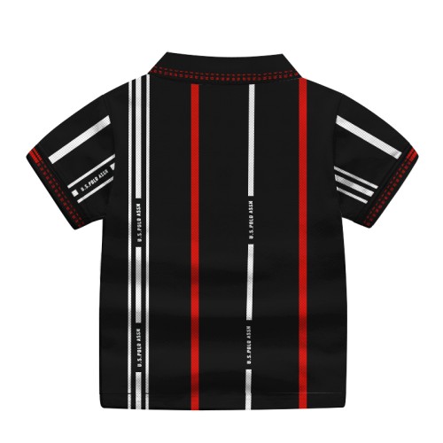 Boys Cotton Half Sleeves Polo T-Shirt - Black