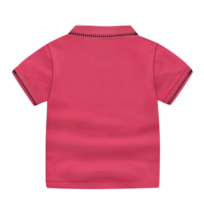 Boys Cotton Half Sleeves Polo T-Shirt - Pink