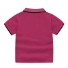 Boys Cotton Half Sleeves Polo T-Shirt - Magenta