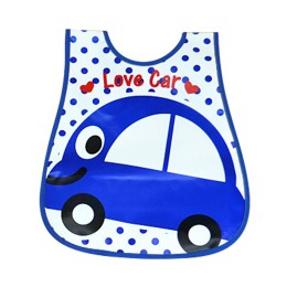 Baby Bibs Waterproof Car Print - Blue