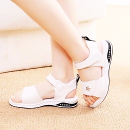 Girls soft bottom princess sandals - Star white