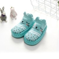Baby Anti-Skid Leather Soled Shoe Socks - Turquoise