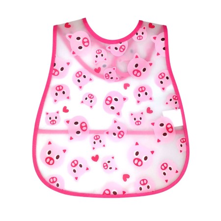 Baby Bibs Waterproof Seamless Pig Print - Pink