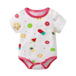 Baby Cotton Triangle Onesies - White Fruits 