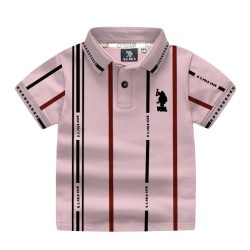 Boys Cotton Half Sleeves Polo T-Shirt - Light Pink