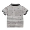 Boys Cotton Printed Half Sleeves Polo T-Shirt - Gray