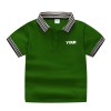 Boys Cotton Solid Half Sleeves Polo T-Shirt - Green