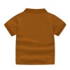 Boys Cotton Solid Half Sleeves Polo T-Shirt - Orange