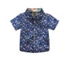 Boys Half Sleeve Cotton Flowe Print Shirt & Pant Suit Set-Blue & Brown Colour