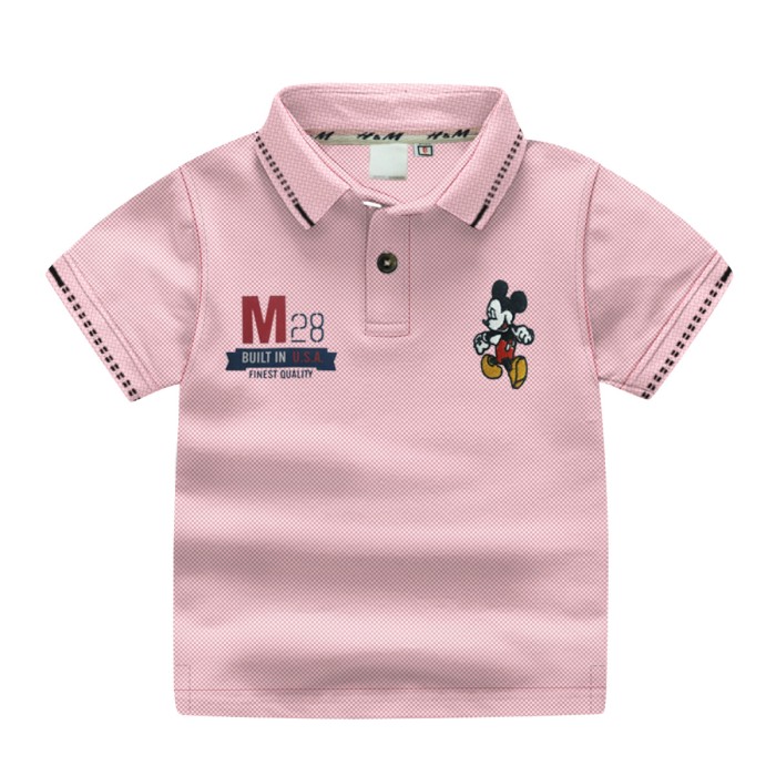 Boys Half Sleeves Polo T-Shirt - Light Pink
