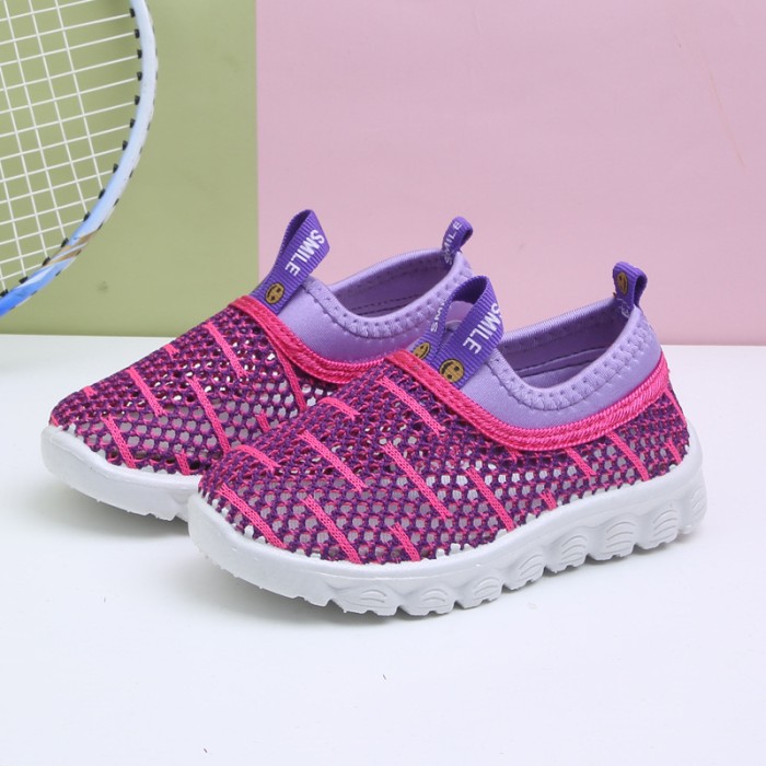 Kids Breathable Mesh Running Sneakers - Purple | at Sonamoni BD
