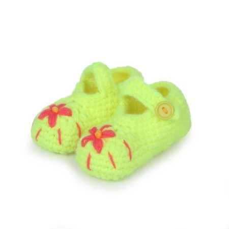 Newborn Handmade Wool Shoes - Fluorescent green