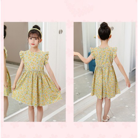 Small Princess Costume  Cotton cute dress - yellow