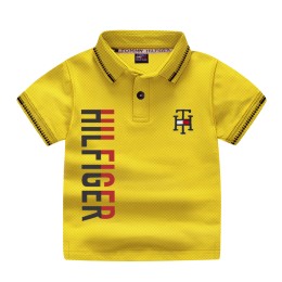 Boys Cotton Half Sleeves Polo T-Shirt - Yellow