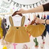 Baby Short Length Bunny Frock with Bloomer - Yellow