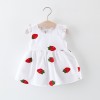 Baby Summer Casual Frock - Strawberry White