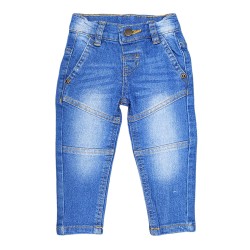 Boys' Full Length Denim Washed Jeans - Blue