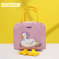 Insulated Lunch Box Bag With Aluminum Foil Insulation - Duck, fuchsia