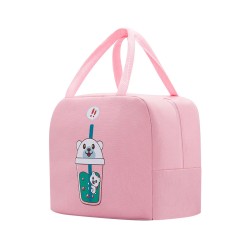 Insulated Lunch Box Bag With Aluminium Foil Insulation - Pink cola cat