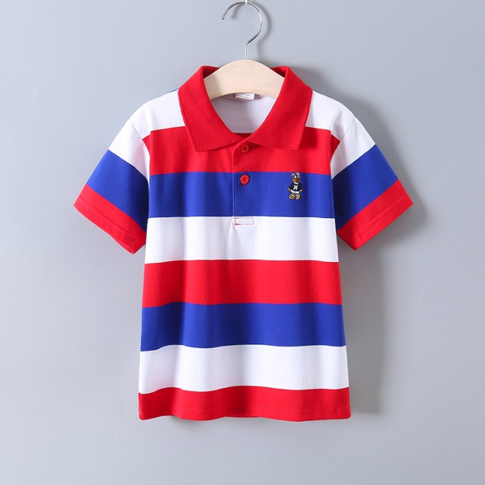 Boys Short-sleeve Cotton Polo Shirt - Multicolor | at Sonamoni BD