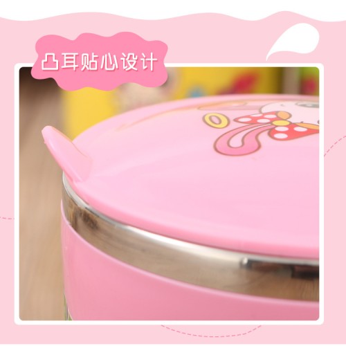 270 ml Double Layer Anti-hot Insulation Cup with Lid - Pink | at Sonamoni BD