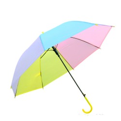 Auto Open Long-handled Rainbow Umbrella - Yellow