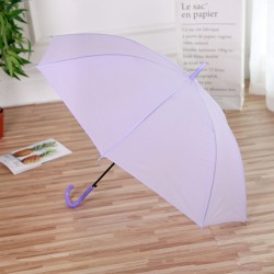 Auto Open Long-handled Solid Umbrella - Purple