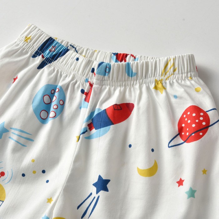 Baby Premium Quality Shorts Rocket Print - White Color | at Sonamoni BD