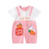 Baby Romper Suspender Style Carrot Print - Red | at Sonamoni BD