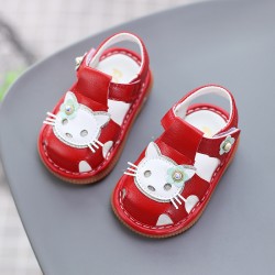 Baby Walk soft Sandals With Chu Chu Music Sound -  Red