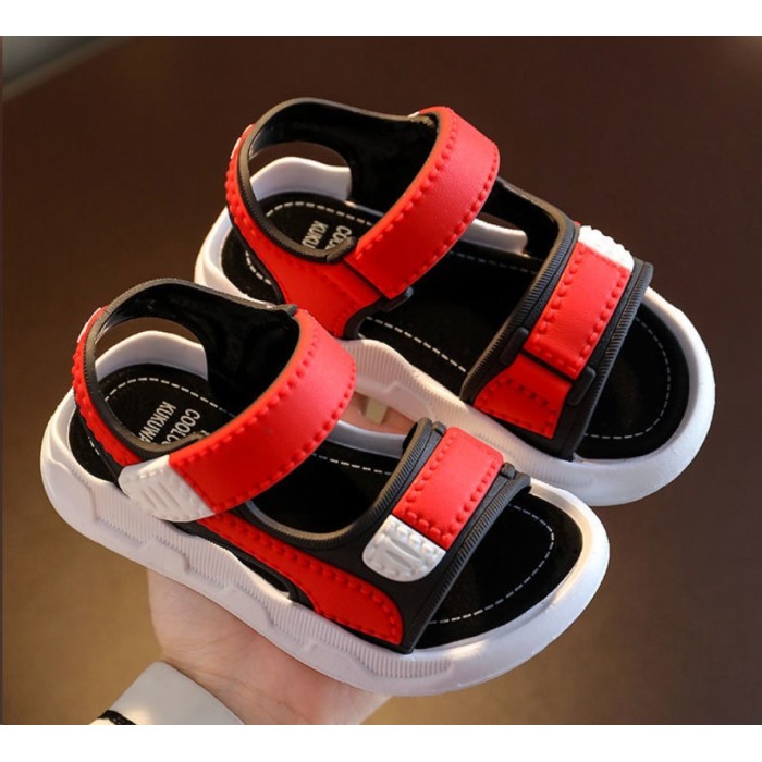Boys Non-slip Soft Comfort Fit Sandals - Black Red | at Sonamoni BD