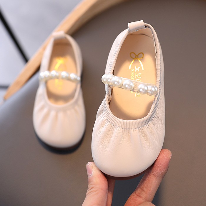 Girls Party Wear Soft Ballerina Shoes - Beige | at Sonamoni BD