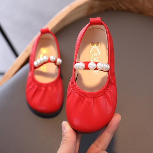 Girls Party Wear Soft Ballerina Shoes - Red | at Sonamoni BD