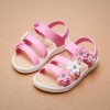 Girls Soft Fashionable Sandals with Flower Applique - Light Pink | at Sonamoni BD