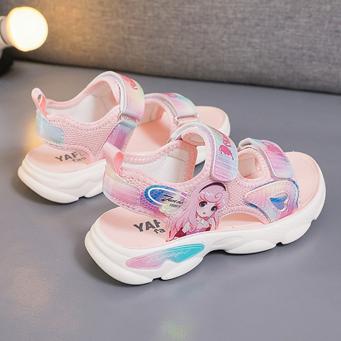 Girls Velcro Closure Soft Sandals - Pink Color | at Sonamoni BD